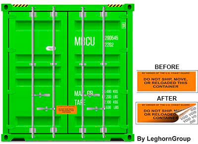 container void labels seal examples of use