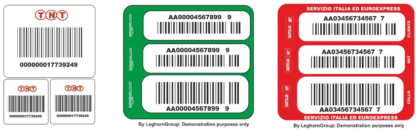 courier bar code labels
