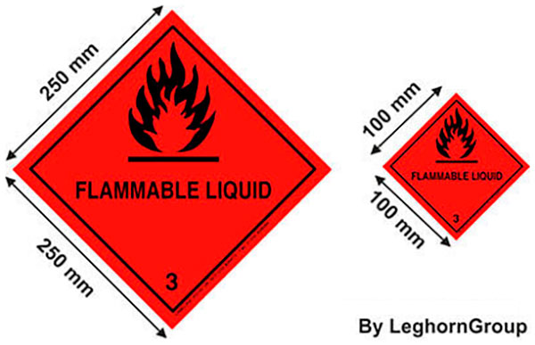 hazard imo labels technical drawing