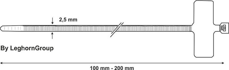 identification cable ties technical drawing