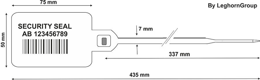 adjustable plastic seal titanseal standard 435x7 mm technical drawing