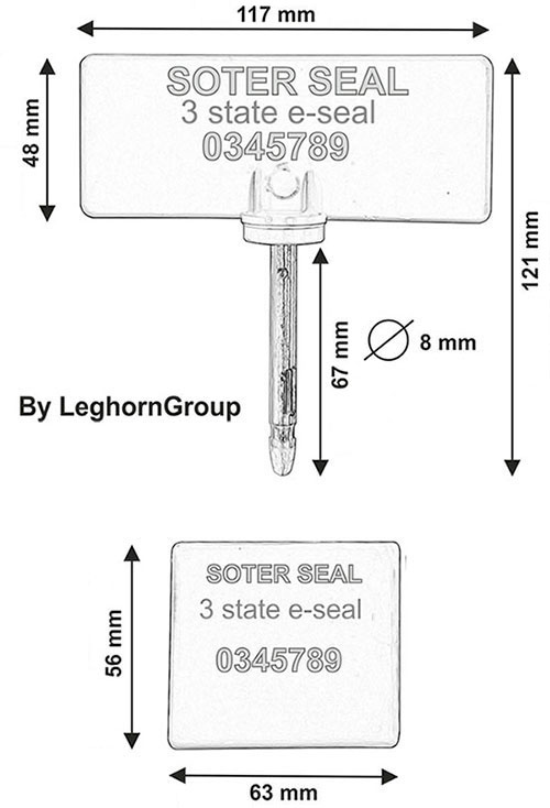 bolt lock three states rfid soter seal technical drawing